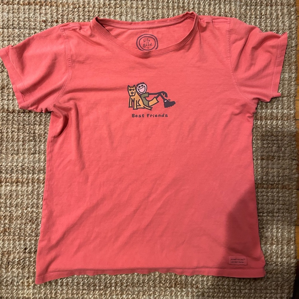 Life is Good Best Friends tee dog medium